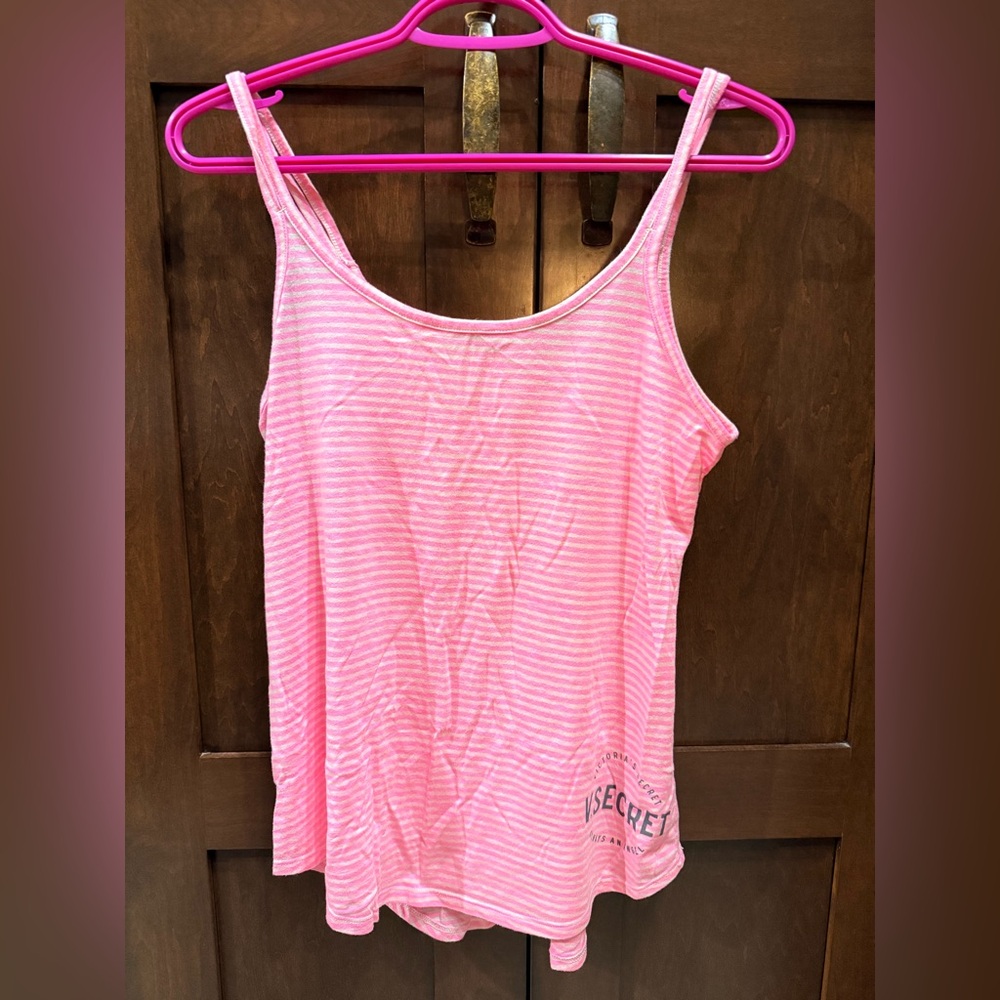 Victoria's Secret Pink and White Striped Tank top